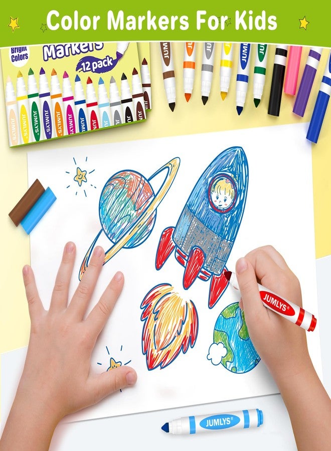 Jumlys 24 Boxes Washable Markers with 12 Colors, Bulk Color Marker for School Classroom, 288 Count Broad Tip Markers for Kids, Classroom Must Haves - Image 3